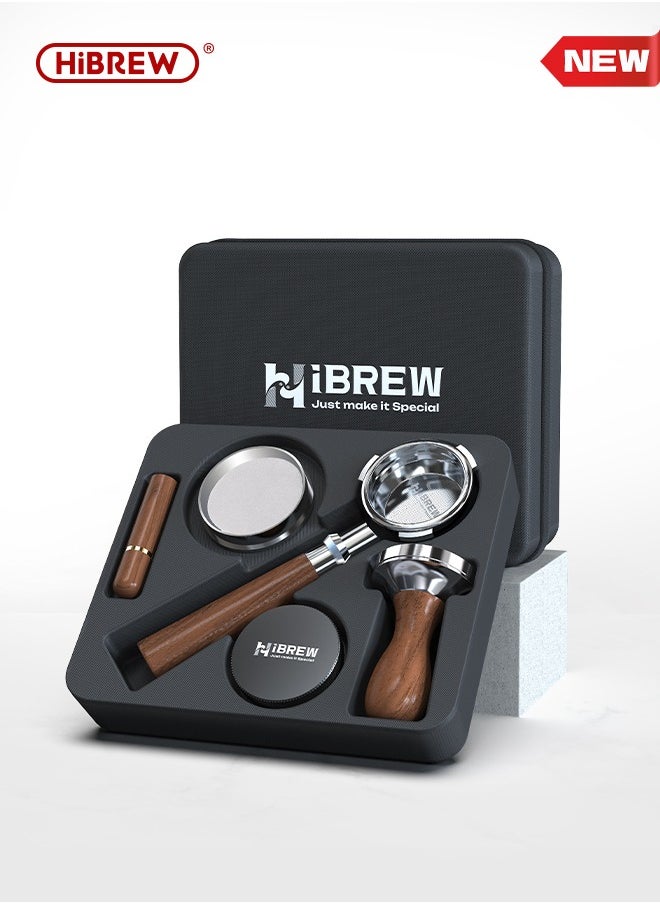 HiBREW HiBREW H7A & H7 Espresso Barista Pro 58mm Bottomless Coffee Powder Handle Portafilter 304 stainless steel Tmaper Distributor  - Image 1
