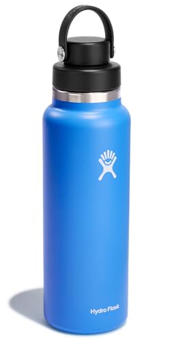 Hydro Flask Water Bottle - Insulated Stainless Steel - Wide Mouth Flex Chug Lid, Non Spill, Leakproof in 40 Oz Cascade Blue - Image 2