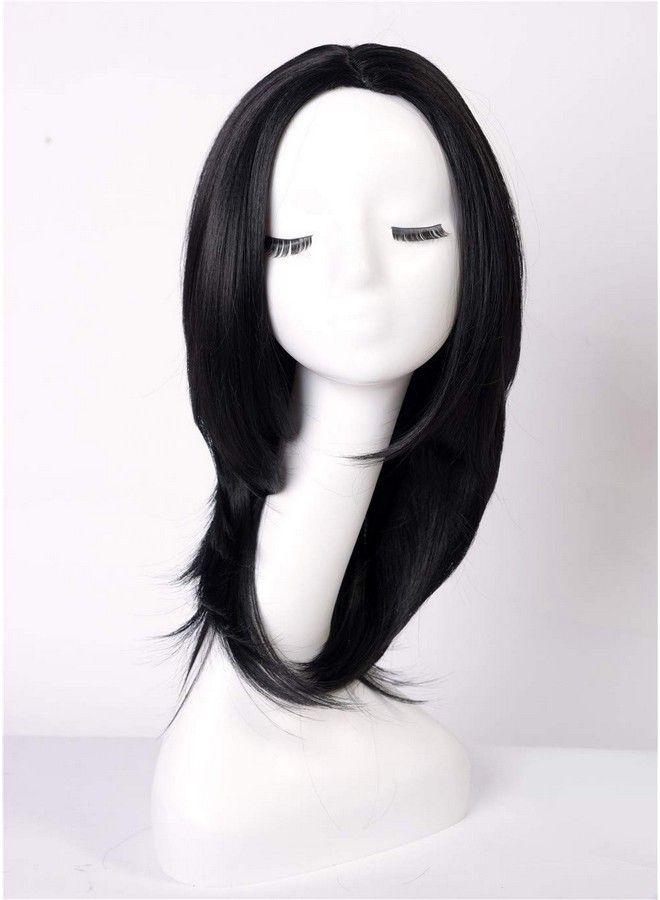 Akashkrishna Women Hair Wig Shoulder Length Straight Hair Wigs For Women Synthetic Fiber Full Head Middle Parting Hair Wig Black - Image 1