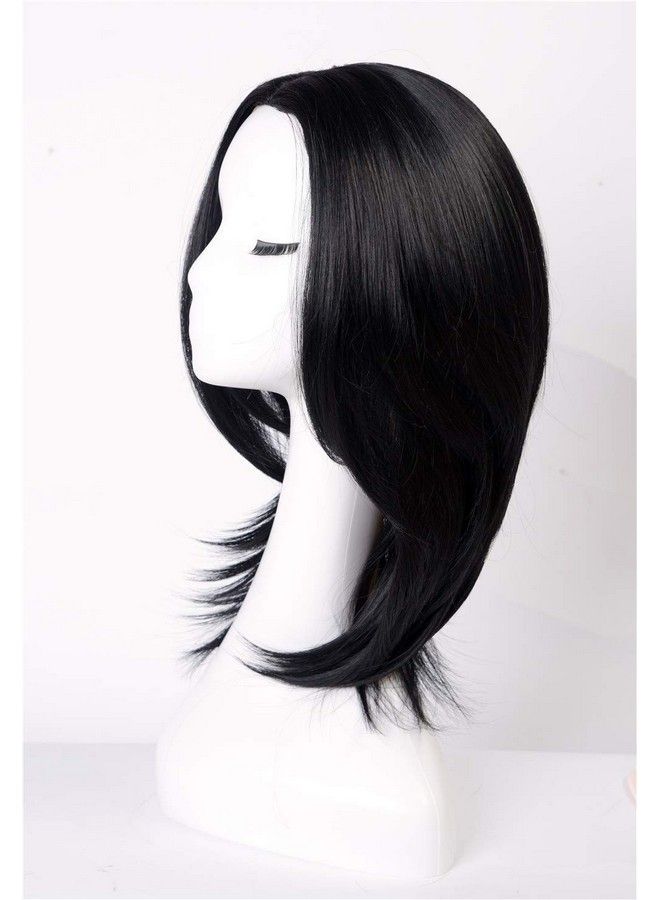 Akashkrishna Women Hair Wig Shoulder Length Straight Hair Wigs For Women Synthetic Fiber Full Head Middle Parting Hair Wig Black - Image 5