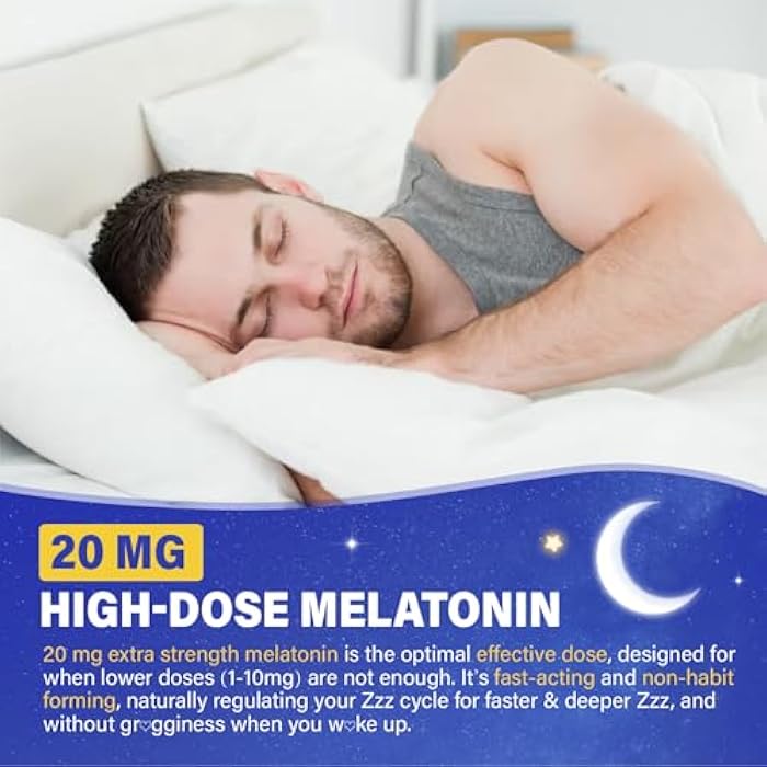 Veyttisy Melatonin 20mg Gummies for Adults - Max Strength Melatonin Gummy Supplement with Magnesium Glycinate, B6, B12, L-Theanine, GABA, & Herbs - Non-Habit Forming, Vegan, Natural Mixed Berry Flavor - Image 5
