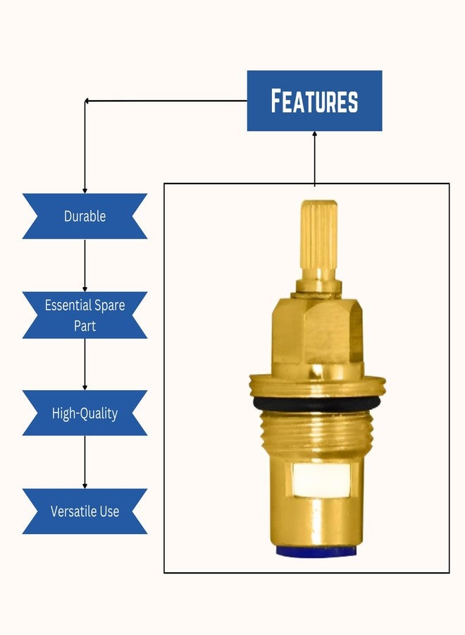 New Ware Jaguar Tap Spindle 2/3 Inch | Replacement Disc for Jaguar Continental Type Models | Hot & Cold Faucet Valve for Bathroom & Kitchen - Image 3