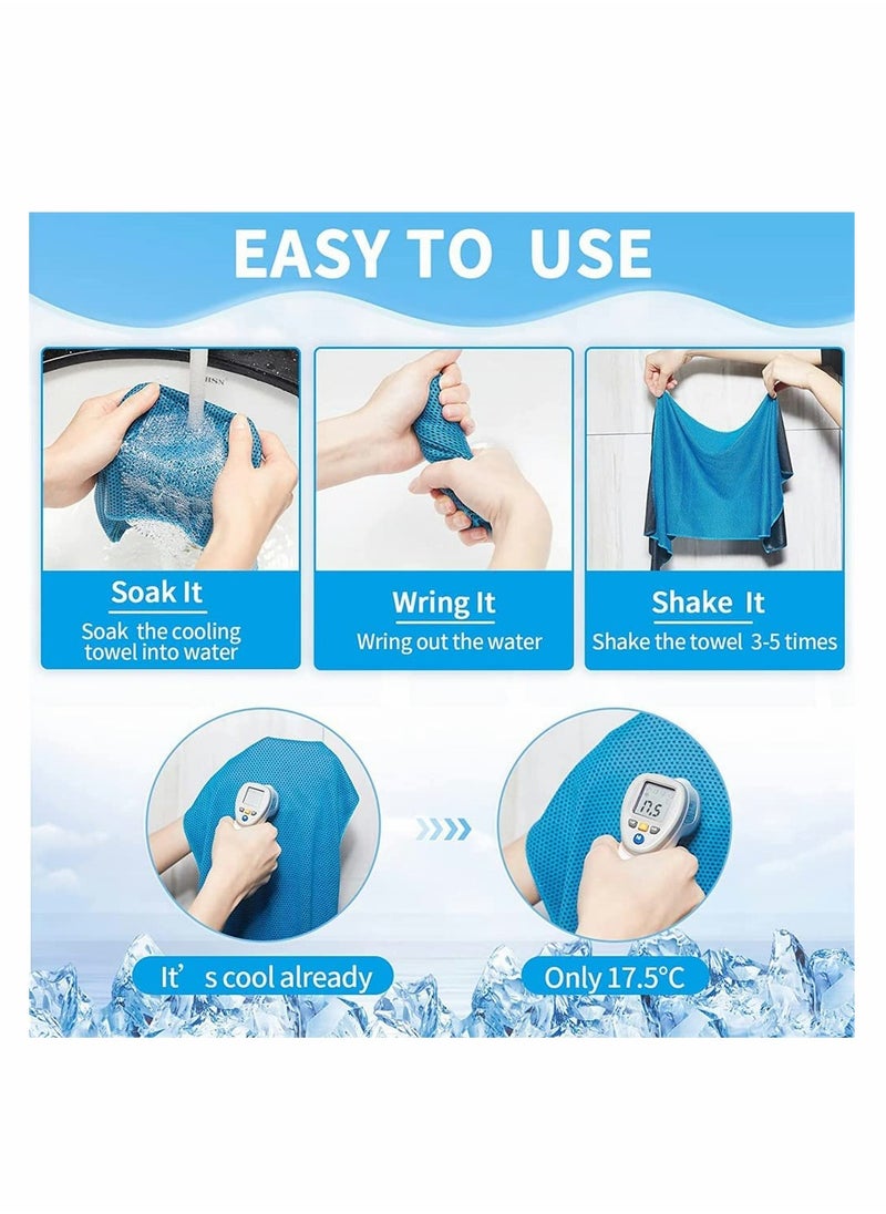 SYOSI Cooling Towels 6 Pack Ice Towel 30 * 80 cm Mesh Cooling Towel Soft Breathable Chilly Towel for Neck Microfiber Towel for Yoga Golf Sport Running Gym Workout Camping Fitness  - Image 3