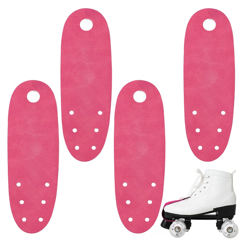 4pcs Suede Flat Toe Guard Protectors Skates Accessories Hot Pink 180x59x2mm Hole: 5~15mm - Image 1