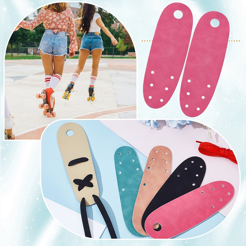4pcs Suede Flat Toe Guard Protectors Skates Accessories Hot Pink 180x59x2mm Hole: 5~15mm - Image 5