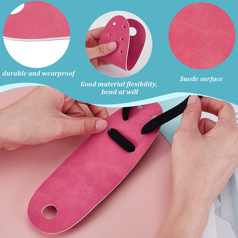4pcs Suede Flat Toe Guard Protectors Skates Accessories Hot Pink 180x59x2mm Hole: 5~15mm - Image 3