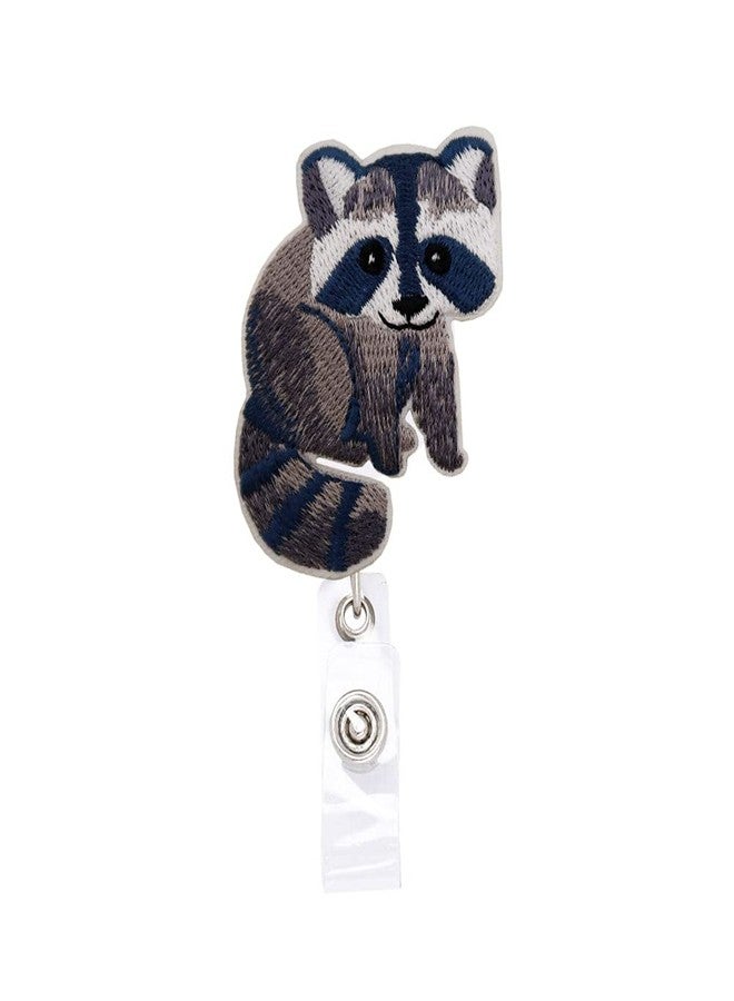 Rockapatch Raccoon Retractable Name Card Badge Holder Reel with Alligator Clip, 24 inches Thick Pull Cord - Image 1