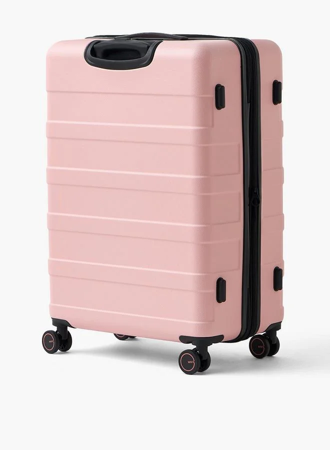 Wave PINK Textured Hardcase Trolley Bag With Retractable Handle - Set Of 4  | Best Price UAE
