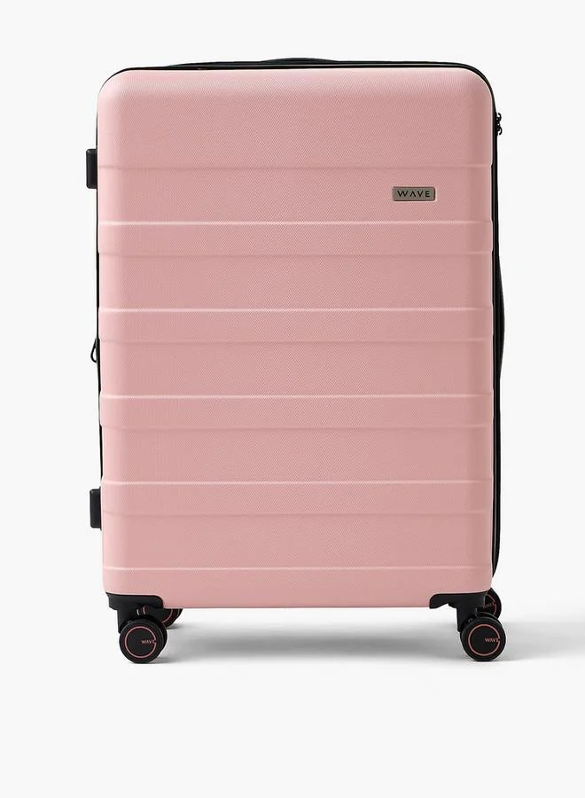 Wave PINK Textured Hardcase Trolley Bag With Retractable Handle - Set Of 4  | Best Price UAE