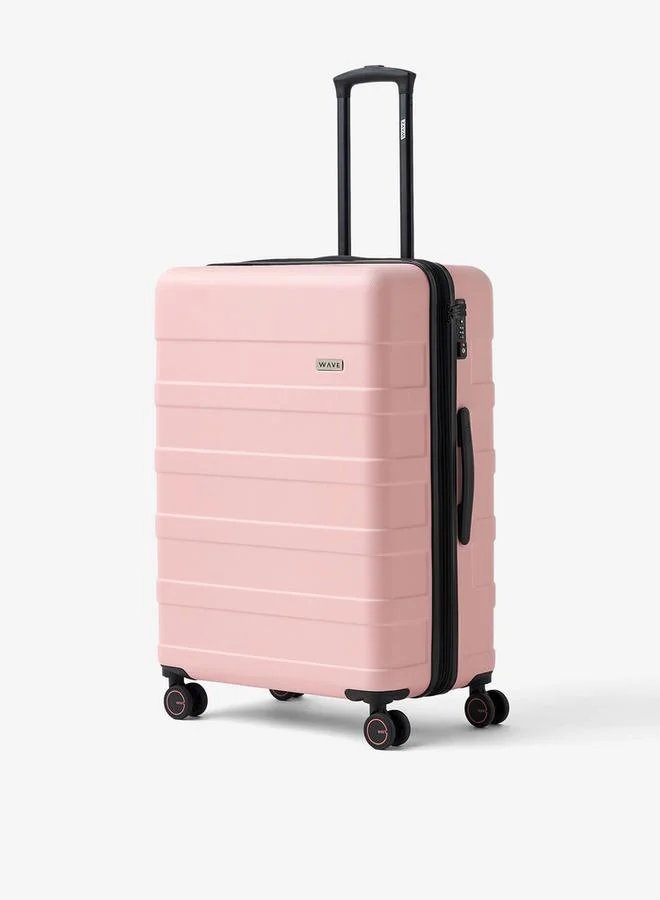 Wave PINK Textured Hardcase Trolley Bag With Retractable Handle - Set Of 4  | Best Price UAE