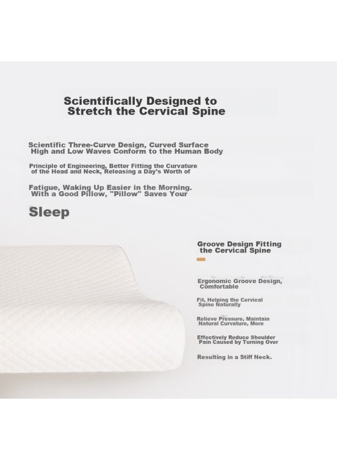 Aeromax Memory Foam Pillow, Cervical Low Rebound Pillow Core, Neck Pillow For Home Use, Adult Sleeping Pillow, Dormitory Wave Pillow - Image 1