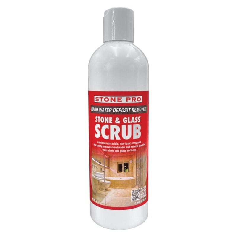 Stone Pro Stone and Glass Scrub - Hard Water Stain Remover - Remove Spots on Glass, Natural Stone, Quartz, & Metal Fixtures (Pint) - Image 1