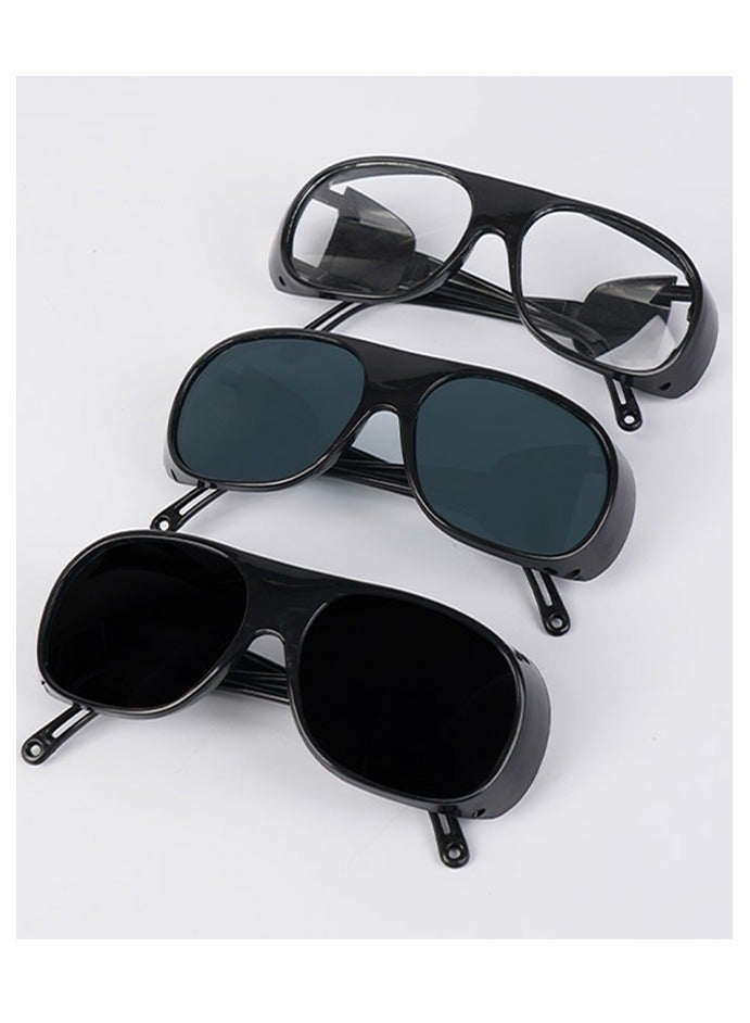 Excefore Safety goggles, 3-pack, fog-proof, dust-proof, scratch-proof, splash-proof, and chemical-resistant. Wrap-around goggles suitable for nurses, workers, and architects. Cowhide eyeglasses, welding goggles, welder's labor protection, transparent/black/gray. - Image 1