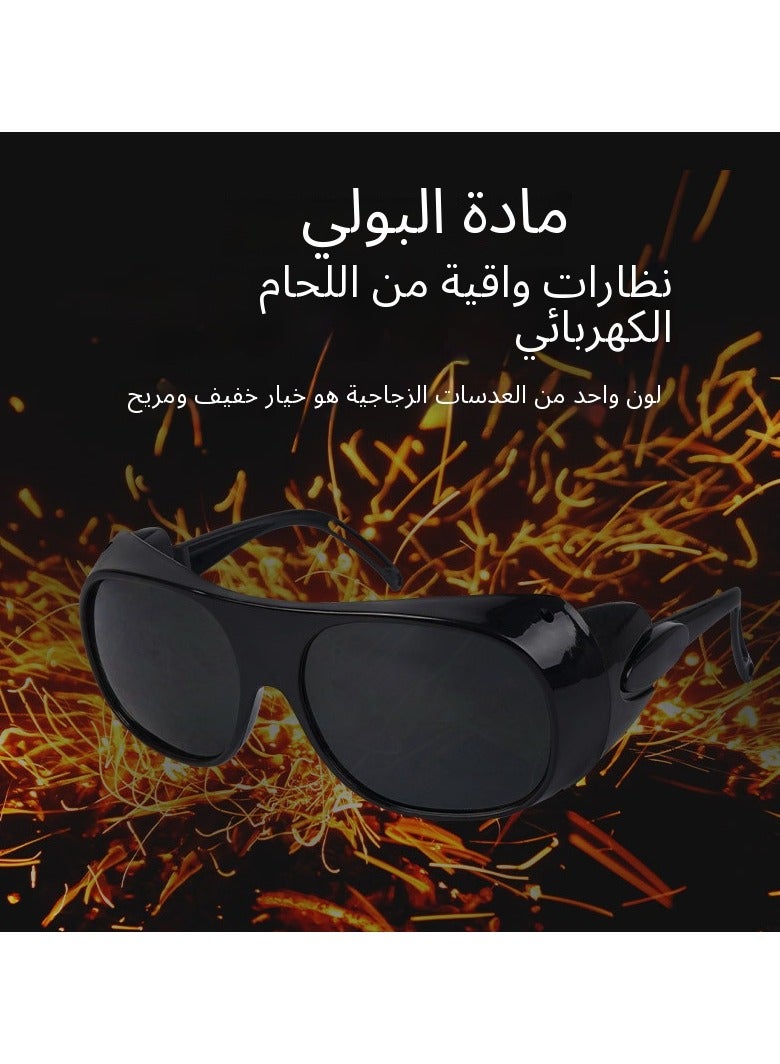 Excefore Safety goggles, 3-pack, fog-proof, dust-proof, scratch-proof, splash-proof, and chemical-resistant. Wrap-around goggles suitable for nurses, workers, and architects. Cowhide eyeglasses, welding goggles, welder's labor protection, transparent/black/gray. - Image 3