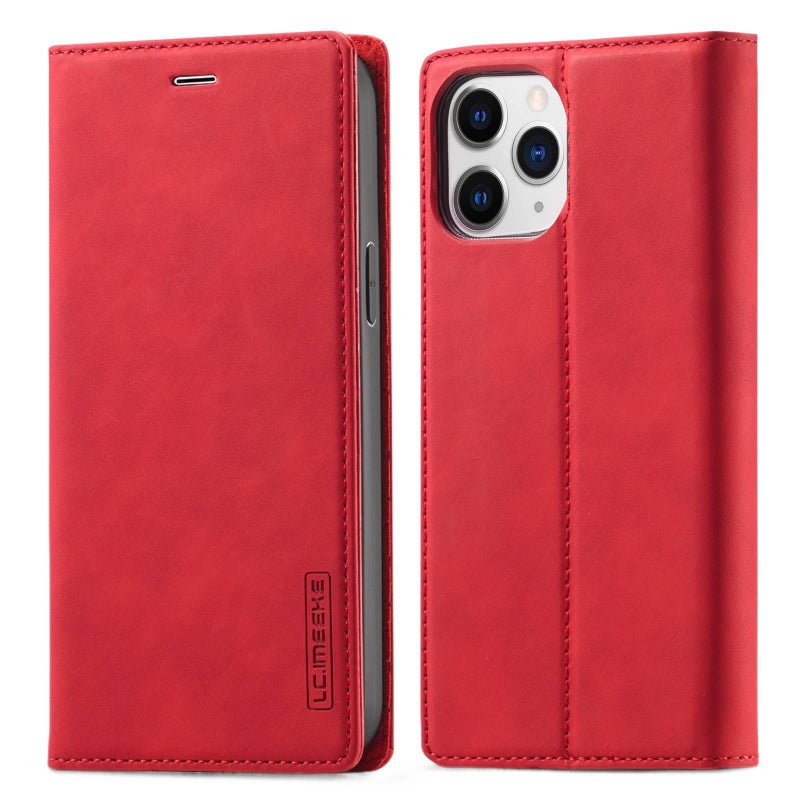 MagSafe Case | Card Holder | Red Leather Texture | Cover for iPhone 16 / 16 Plus / 16 Pro / 16 Pro Max | Kickstand - Image 1