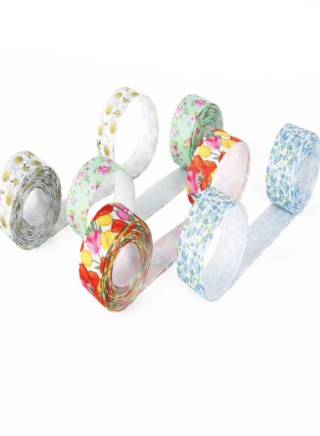 David accessories Floral Flower Printed Grosgrain Ribbon Tape 1" Wide x 40 Yards Total for DIY Handmade Hair Bow Wedding Festival Home Party Birthday Decorations Gift Packing (All Flowers Ribbon) - Image 3