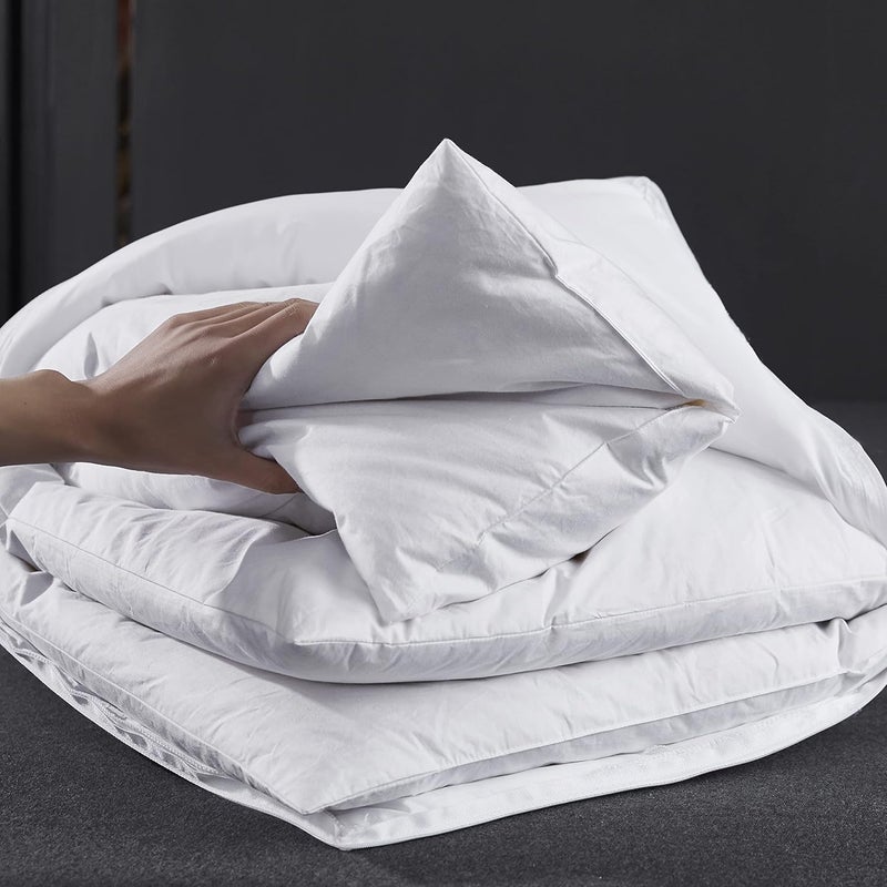 Three Geese Adjustable Layer Goose Feather Pillow,Assembled Bed Pillow,100% Soft Cotton Cover,Good for Side and Back Stomach Sleeper, Standard/Queen Size,Packaging Include 1 Pillow. - Image 4