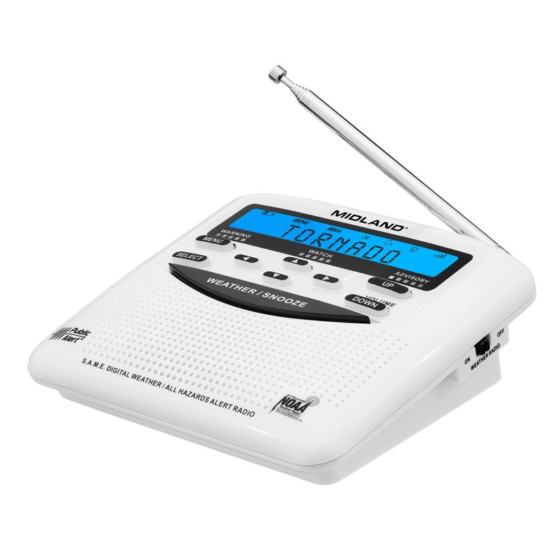 Midland - WR120B - NOAA Emergency Radio - Weather Alerts - Localized Programming, Trilingual Display, 60+ Emergency Life-Saving Alerts, Alarm, Selectable Alert Tone - Image 1