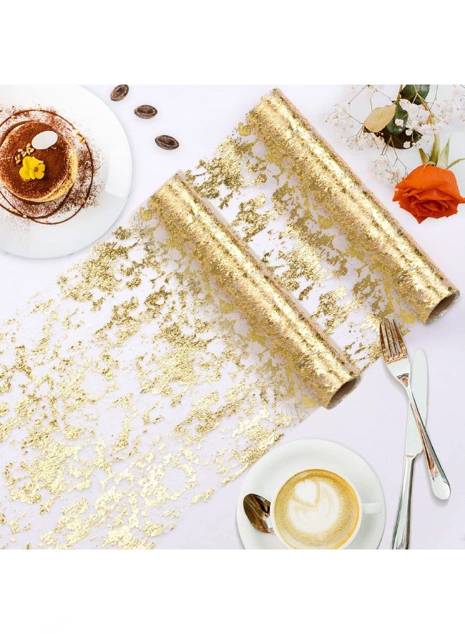 سالو الذهب جولة الجدول ، الترتر احباط المعدنية الذهب رقيقة شبكة جولة الجدول لفة ، عرس عيد ميلاد الطرف الخريفي التخرج الجدول الديكور