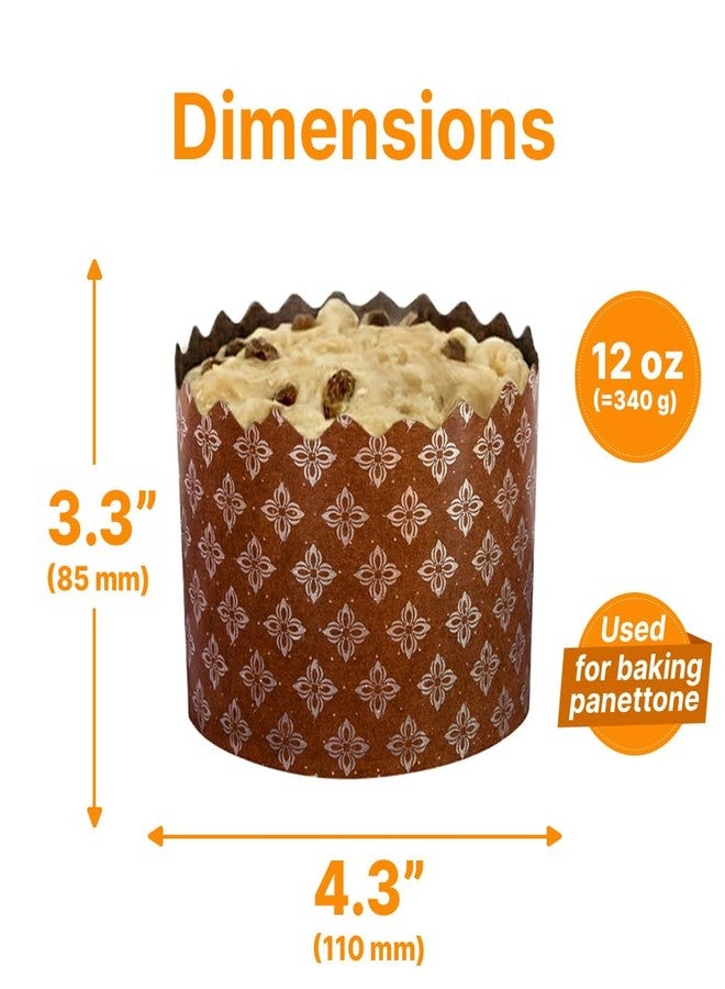 BIOL 12 oz Easter Bread Paper Molds for Baking 12 Pack - Panettone Paper Mold Silver Design - Kulich Paska Mold Panettone Molds - Image 3