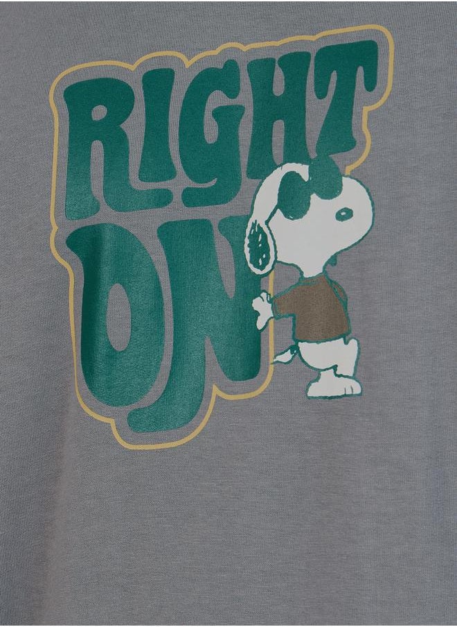 Styli - Peanuts Character Print Oversized Hoodie - Image 1