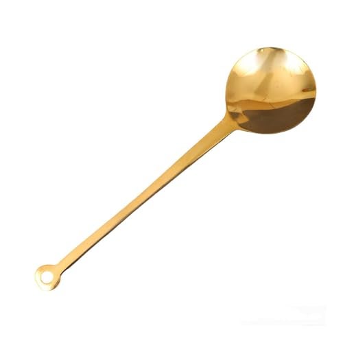 Putrika Traditional Handcrafted Brass Utensil Ladle | Brass Cookware | Serving Spoon [Weight: 138gms] (Small Ladle) - Image 1