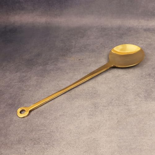 Putrika Traditional Handcrafted Brass Utensil Ladle | Brass Cookware | Serving Spoon [Weight: 138gms] (Small Ladle) - Image 3