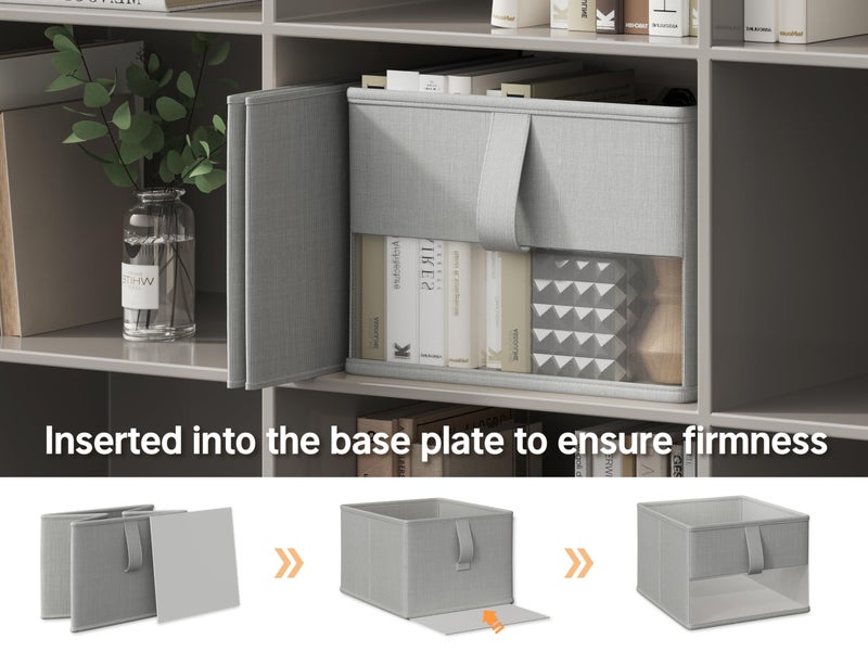 Vailando Foldable Storage Bins with Clear Window, Fabric Organizer for Closet, Shelves & Cubes - Breathable, Odor-Free Storage Boxes for Towels, Clothes, Toys, Books - 11.5 * 8.75 * 6.5in, Gray, 3-Pack - Image 4