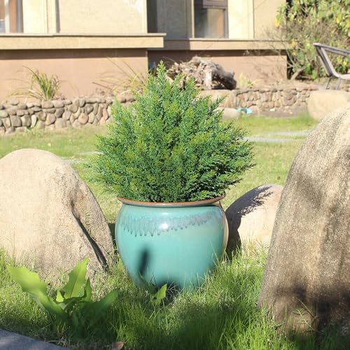 ECOLVANT Artificial Topiary Ball Tree 19''T Faux Little Bush Ball Tree UV Resistant Shrub Potted Artificial Plant for Outdoor Indoor Front Porch Garden - Image 2