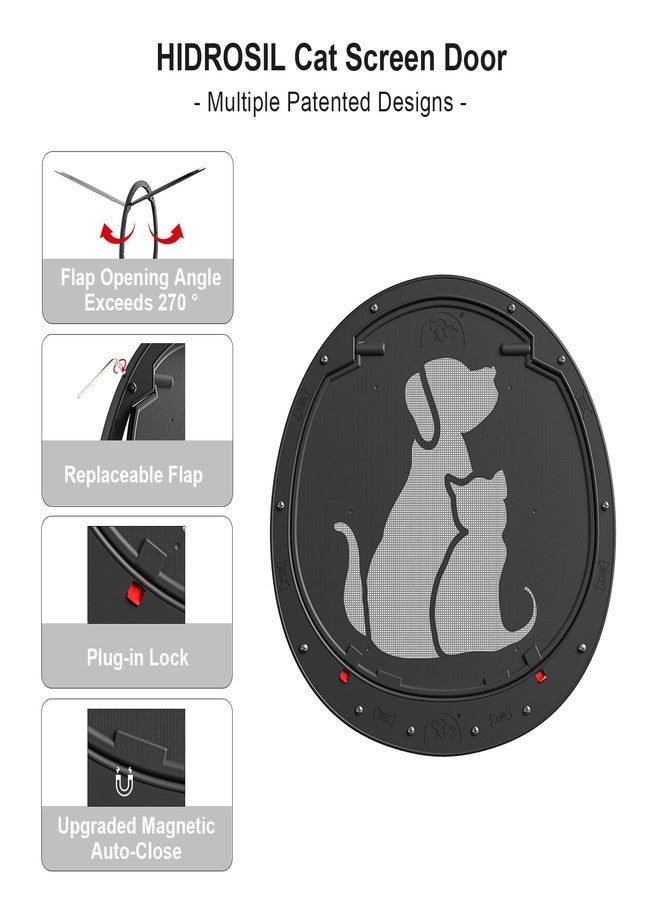 HIDROSIL Dog Door for Screen Door, Patent Desigh Pet Screen Door with Lockable Magnetic Flap for Doggy Door and Cat Door, Black - Image 2