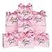 DECHISY 50Pack Small Thank You Gift Bags 45x18x39 Inch Mini Gift Bags with Ribbon Baby Shower Favor Bags Pink Thank You Bags Party Favor Bags for Candy Wedding Bridal Showers Birthday - Image 1