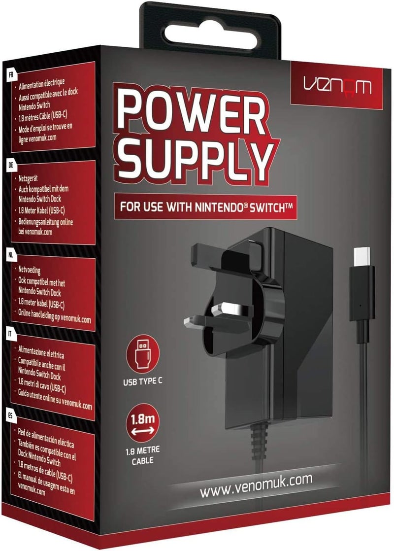 Venom Nintendo Switch Power Supply (Compatible with Console, Dock and Pro Controller) (Nintendo Switch) - Image 1