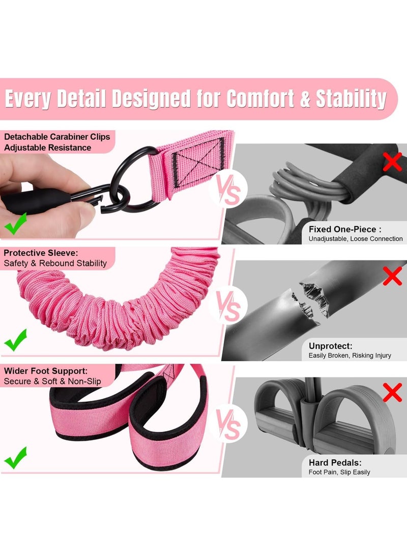 ASIV Upgraded Multi-Function Stepper Resistance Bands with Handles – 3-Tube Adjustable Resistance Bands for Abdomen, Waist, Arms, Core/ABS, Legs – Seated Exercise Equipment for Women - Image 5