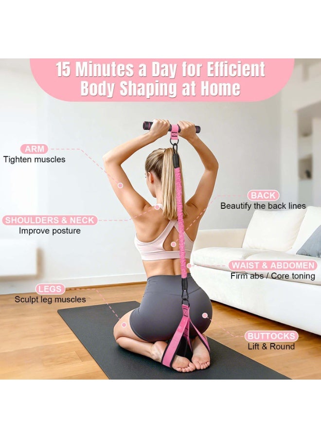ASIV Upgraded Multi-Function Stepper Resistance Bands with Handles – 3-Tube Adjustable Resistance Bands for Abdomen, Waist, Arms, Core/ABS, Legs – Seated Exercise Equipment for Women - Image 3