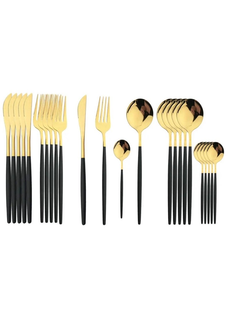 Product Club A luxurious stainless steel cutlery set in gold – an elegant, rust-resistant dinnerware set, perfect for everyday use and special occasions. - Image 3