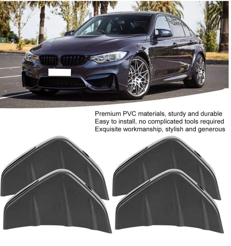 AUTO MT 4 PCS Car Rear Bumper Lip Spoiler Universal Bumper Diffuser Shark Fins Pattern Black Auto Anti-Crash Accessories - Image 2