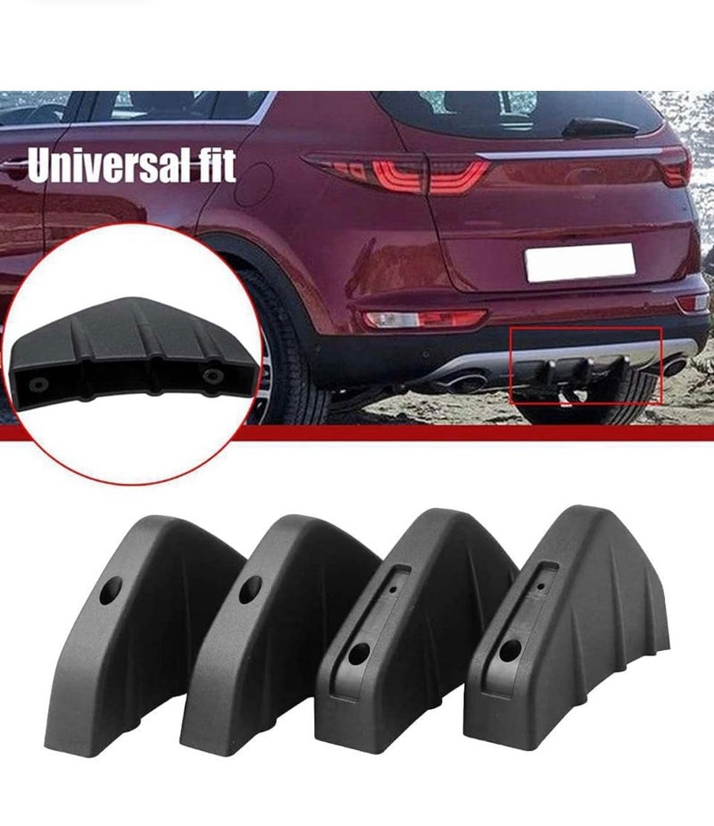 AUTO MT 4 PCS Car Rear Bumper Lip Spoiler Universal Bumper Diffuser Shark Fins Pattern Black Auto Anti-Crash Accessories - Image 5