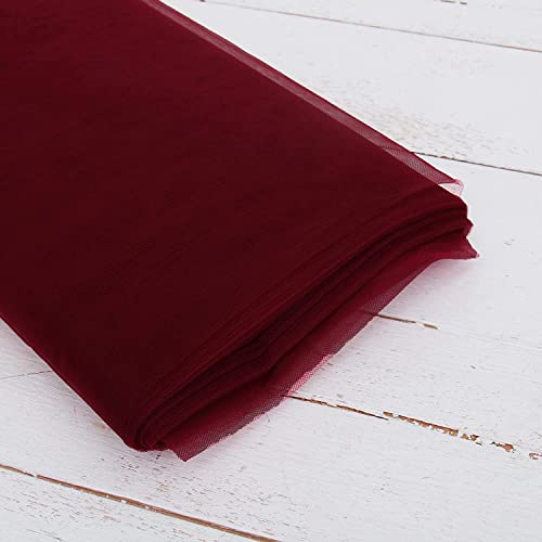 INKAJ Multi Purpose Solid Nylon Soft Net Combination Fabric - for Wedding, Parties, Costumes, and Decoration (16.4 x 4 Feet, Wine) - Image 2