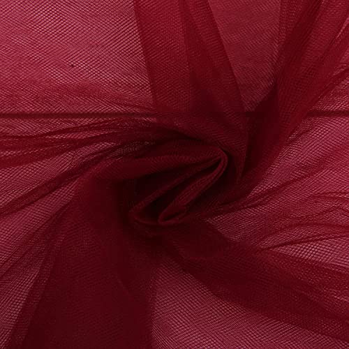 INKAJ Multi Purpose Solid Nylon Soft Net Combination Fabric - for Wedding, Parties, Costumes, and Decoration (16.4 x 4 Feet, Wine) - Image 1