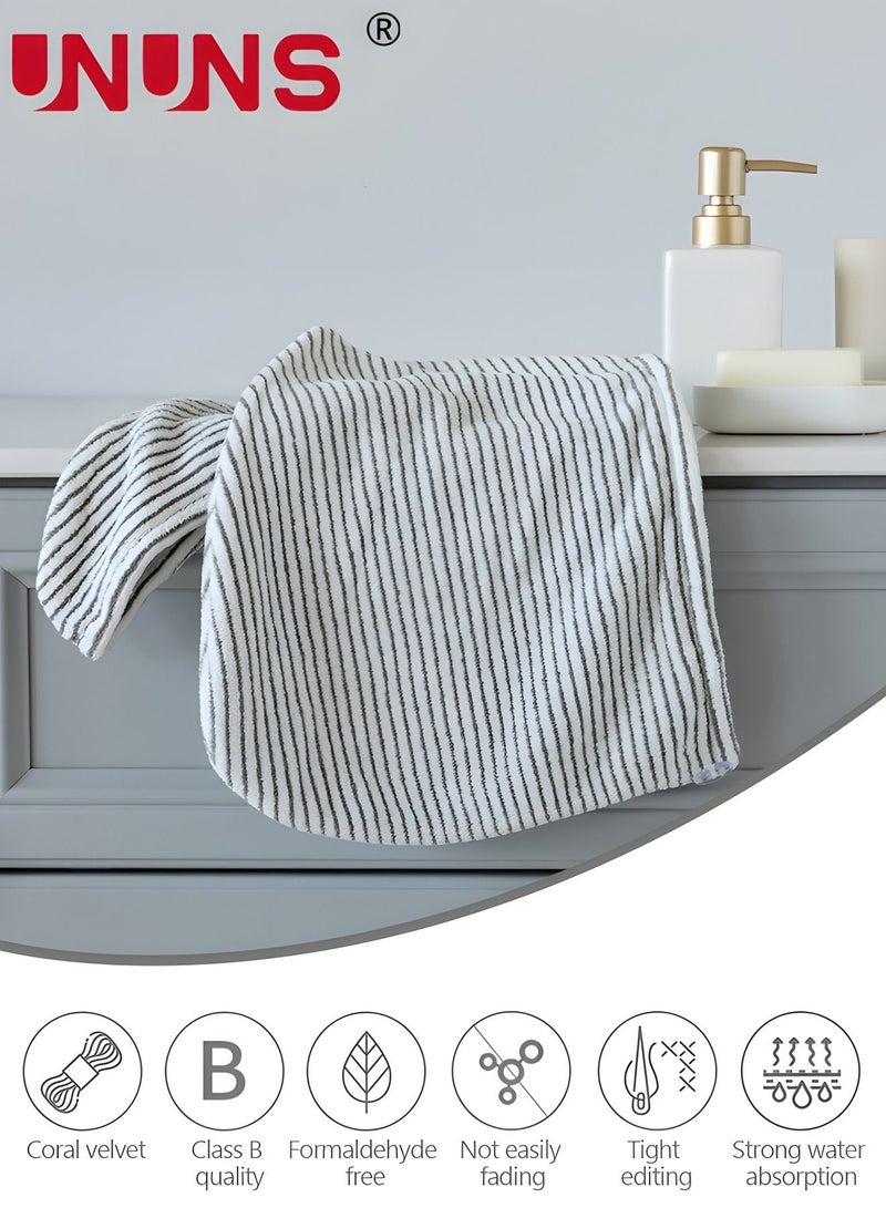 UNUNS Hair Towel Wrap,2 Pack Microfiber Hair Drying Shower Turban With Buttons,Quick Dry Hair Towels,Super Absorbent Head Towel Wrap,Twist Hair Towel For Women Girls Curly Long Thick Hair  - Image 2