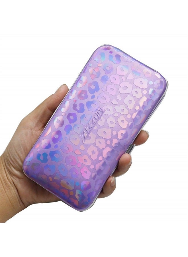 ZIZZON Nail Clippers Kit Manicure Pedicure set with Holographic Case(Purple) - Image 2