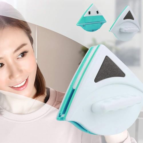 ZEXREL® Magnetic Window Cleaner Double-Side Glazed Two Sided Glass Cleaner Wiper with 2 Extra Cleaning Cotton Pads | Two-Sided Window Squeegee Washing Tool for Cleaning- (1) - Image 3
