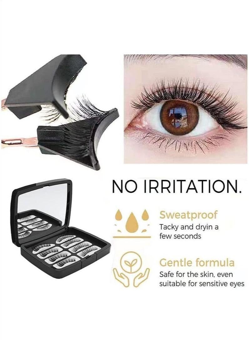 Magnetic eyelashes without eyeliner, reusable magnetic false eyelashes natural look 3D dual magnets extension soft individual false eyelashes no glue with tweezers for women makeup - Image 4