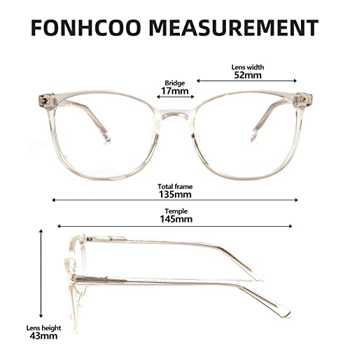 FONHCOO Blue Light Blocking Glasses Fashion Round TR90 Frame Transparent Eyewear Anti UV Blu-Ray Computer Glasses for Women Men - Image 4