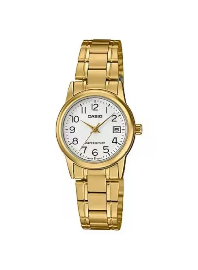 كاسيو Women's Analog Display Watch With Gold Stainless Steel Strap - LTP-V002G-7B