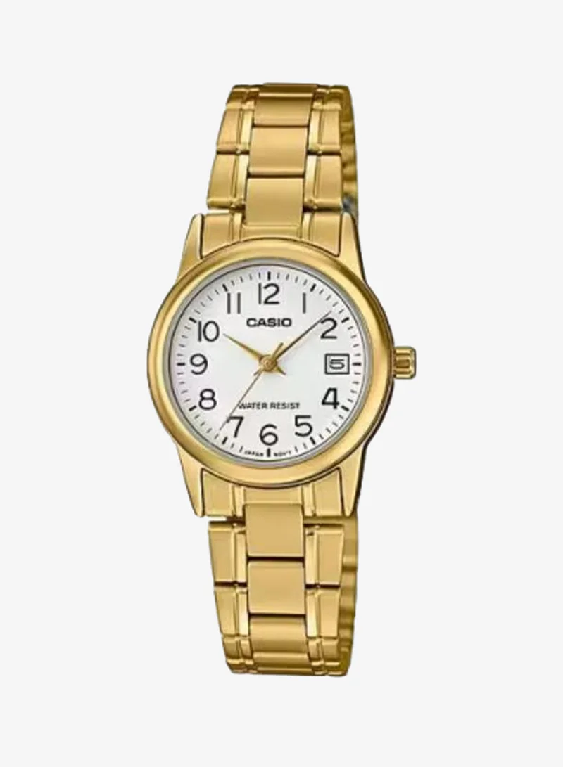 كاسيو Women's Analog Display Watch With Gold Stainless Steel Strap - LTP-V002G-7B