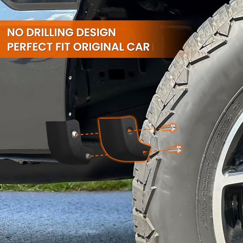 TECHPICCO Mud Flap Delete Compatible with Ford F150 2WD/4WD 2021-2025, Mud Guards Mudflaps Delete Compatible with Ford F150 Accessories 2021-2025 - Image 5