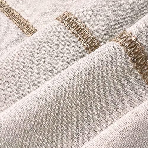 Oindec Cotton Linen Valance for Windows with Burlap Lace Trim Rustic Farmhouse 20 inch Kitchen Valance Rod Pocket Neutral Short Curtain Topper Window Treatment - Image 4