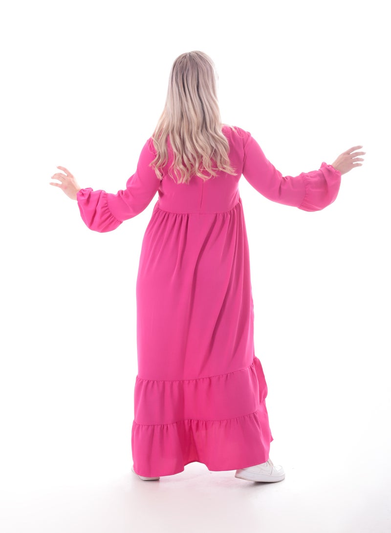 BEBO Women's long plain dress with long sleeves - Image 3