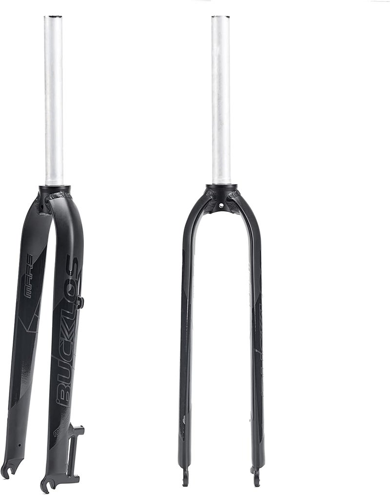 BUCKLOS 26/27.5/29 بوصة شوكات دراجة جبلية صلبة، 1-1/8 بوصة شوكة MTB صلبة مستقيمة فرامل قرص، شوكة دراجة ألمنيوم فائقة الخفة تناسب BMX MTB دراجة طريق - Image 1